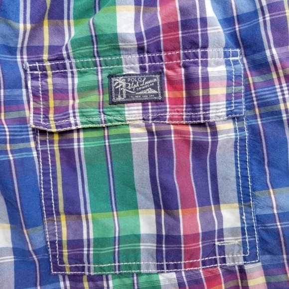 POLO RALPH LAUREN- Mens Size Large/Tall LT Plaid Swim Trunks Lined Board Shorts - Picture 9 of 14